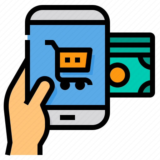Shopping, online, smartphone, payment, money, hand icon - Download on Iconfinder