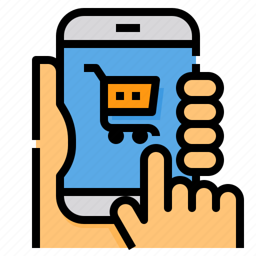 Shopping, online, smartphone, stroe, mobile, hand icon - Download on Iconfinder