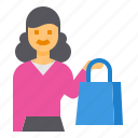 shopping, customer, buyer, woman, bag