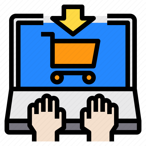 Cart, hands, laptop, screen, shopping icon - Download on Iconfinder