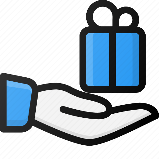 Commerce, ecommerce, gift, hand, share icon - Download on Iconfinder