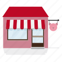 awning, building, butcher, house, meat, shop, store