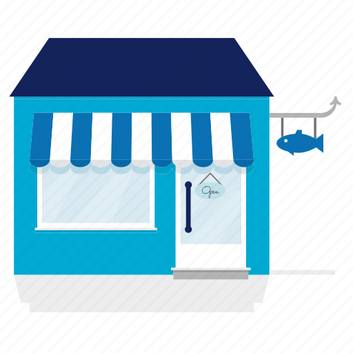 Awning, building, fish, house, merchant, shop, store icon - Download on Iconfinder