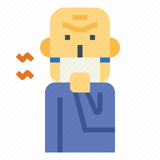 Cough, fever, man, old, sick icon - Download on Iconfinder