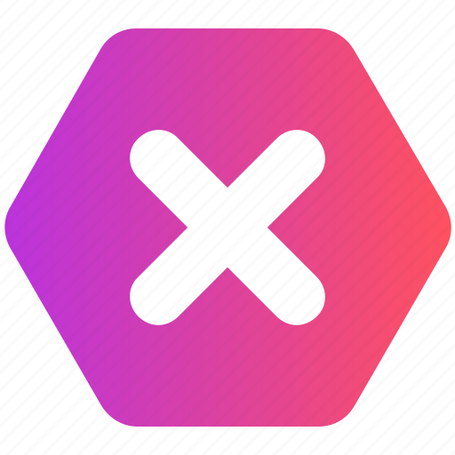 Cancel, close, cross, hexagon, reject, sign icon - Download on Iconfinder