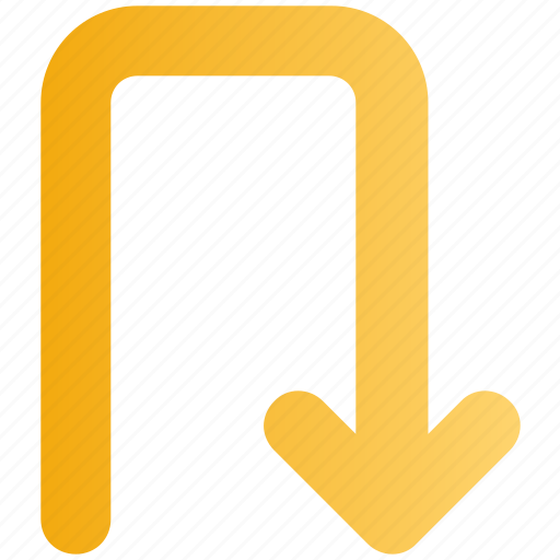 Arrow, direction, down, receive, sign, turn, u icon - Download on Iconfinder