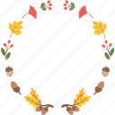 fall, leaf, frame, autumn, border, round, decoration