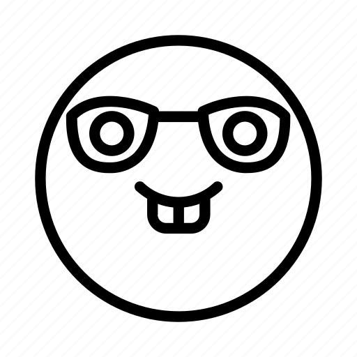 Emoji, emoticon, face, nert, portrait, smile icon - Download on Iconfinder