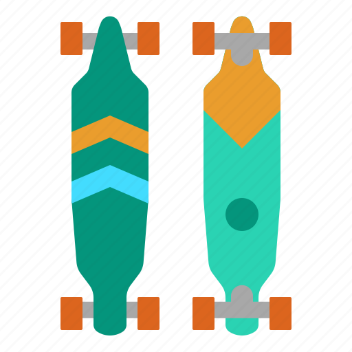 Longboard, skateboard, skater, skating, sports icon - Download on Iconfinder