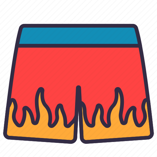 Shorts, clothes, outfit, fire, pants, fashion icon - Download on Iconfinder