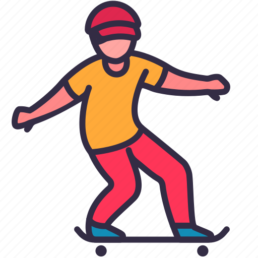 Skateboard, sport, extreme, exercise, male, hat icon - Download on Iconfinder