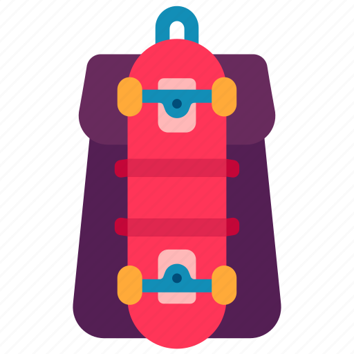 Backpack, bag, skateboard, deck, hobby, sport icon - Download on Iconfinder
