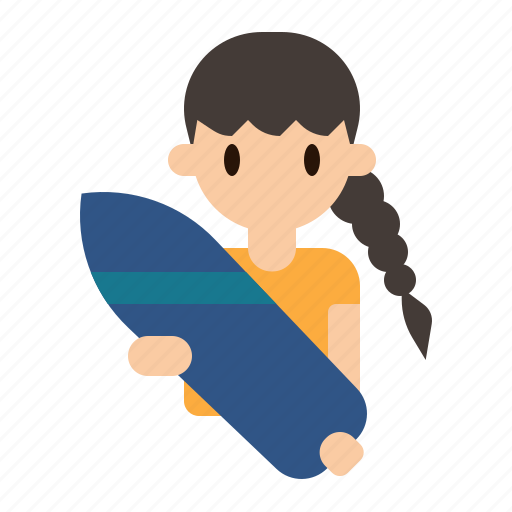 Skater, skate, skateboard, female, sports, skateboarding, surfskate icon - Download on Iconfinder