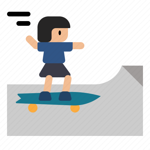 Surfskate, rink, ramp, skating, skate, skater, girl icon - Download on Iconfinder