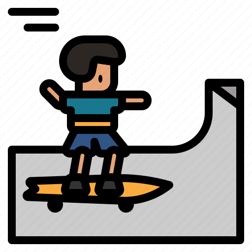 Skateboarding, surfskate, rink, ramp, skater, boy icon - Download on Iconfinder