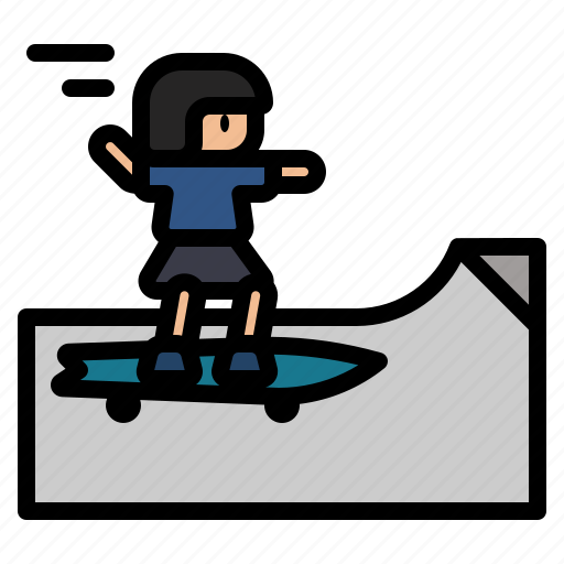 Surfskate, rink, ramp, skater, girl icon - Download on Iconfinder