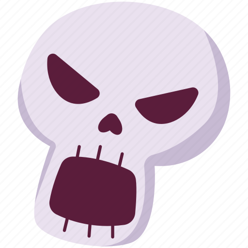 Angry, skull, halloween, decoration, illustration, scary, horror icon - Download on Iconfinder