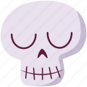 sleeping, skull, halloween, decoration, illustration, scary, horror, expression