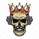 skull, crown, head, skeleton, death, dead, king, evil