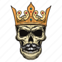 skull, crown, head, skeleton, death, vector, human, dead, vintage