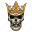 skull, crown, head, skeleton, death, vector, human, dead, vintage 