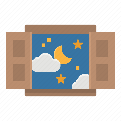 Cloud, moon, night, star, window icon - Download on Iconfinder