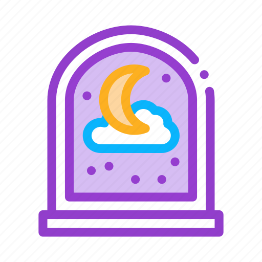 Cloud, moon, outside, stars, window icon - Download on Iconfinder