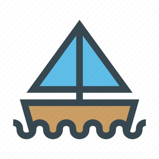 Boat, ocean, sailboat, sailing, sea, waves icon - Download on Iconfinder