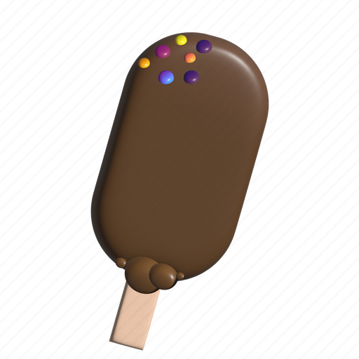 Drizzle, dessert, ice cream, popsicle 3D illustration - Download on Iconfinder