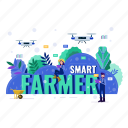 agriculture, smart farm, farmer, technology, device, big data, management, monitor, drone 