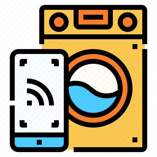 Cleaning, household, laundry, machine, technology, washing, wifi icon - Download on Iconfinder