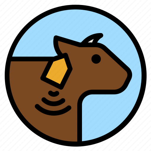 Cow, tag, ear, gps, wifi icon - Download on Iconfinder