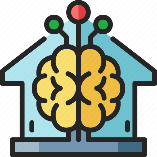 Intelligent, control, system, smarthome, ai, brain, house icon - Download on Iconfinder