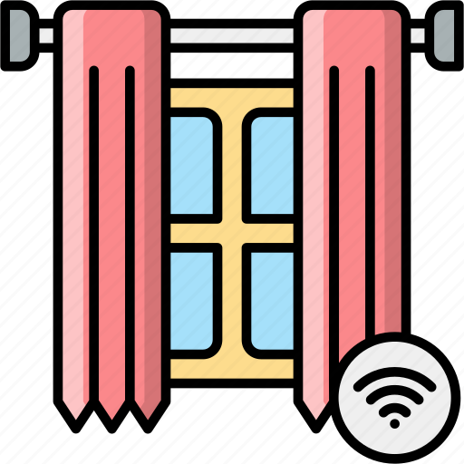 Smart, curtain, window, wifi signal icon - Download on Iconfinder