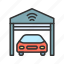 smart garage, car, transport, automobile, vehicle, sensor, parking, household 
