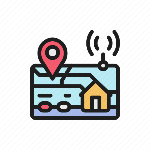 Gps, home, iot, location, navigation, smart, tracking icon - Download on Iconfinder