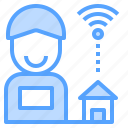 device, house, interior, internet, modern, room, user