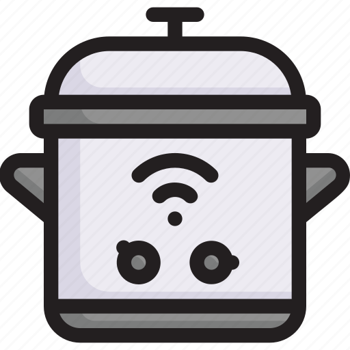 Appliance, digital, network, slow cooker, smart home, stream, technology icon - Download on Iconfinder