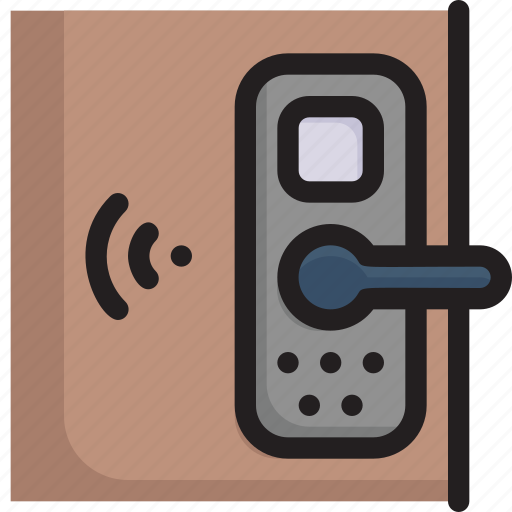 Control, digital, knob, network, smart home, smart lock on door, technology icon - Download on Iconfinder