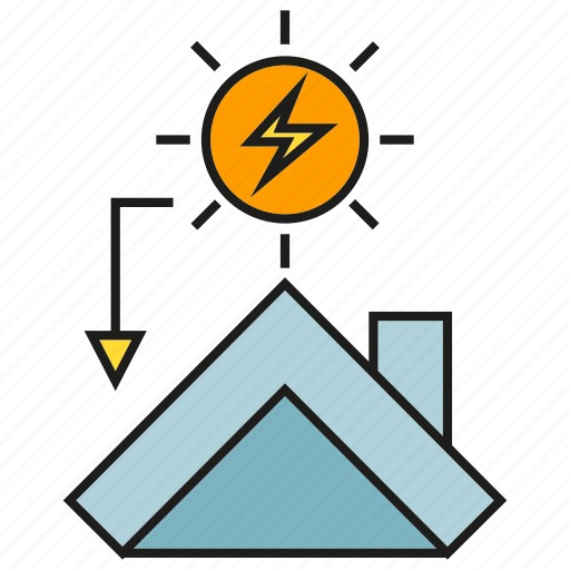 Electricity, energy, house, power, roof, solar, sun icon - Download on Iconfinder