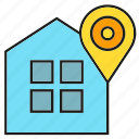 home, house, location, pin