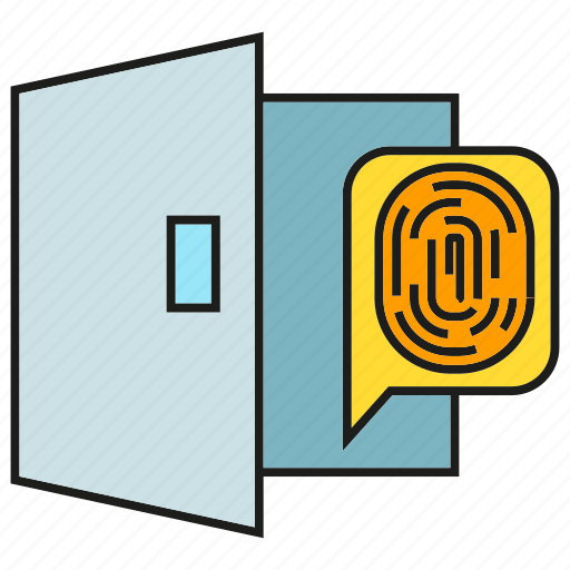 Door, fingerprint, identification, open, protection, security icon - Download on Iconfinder