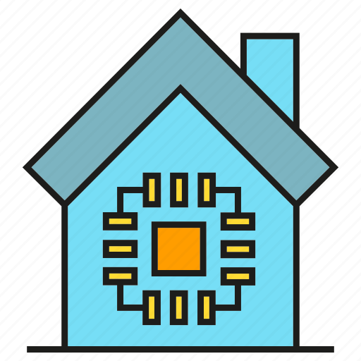 Chip, home automation, house, microchip, smart home icon - Download on Iconfinder