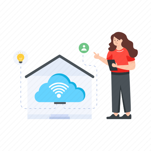 Cloud wifi, cloud signals, smart cloud, home cloud, smart home illustration - Download on Iconfinder