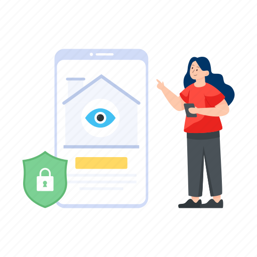 Smart home app, home security app, security app, smart app, app protection illustration - Download on Iconfinder