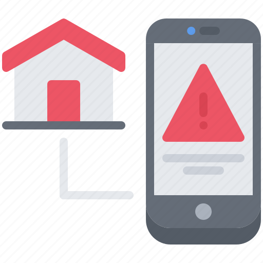 Danger, house, internet, phone, smart, things, warning icon - Download on Iconfinder