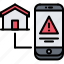 danger, house, internet, phone, smart, things, warning 