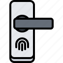 door, fingerprint, house, internet, knob, smart, things