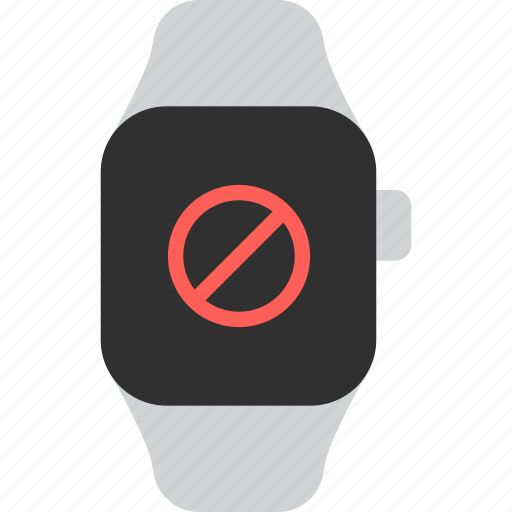 Block, cancel, no allowed, stop, delete, warning, smart watch icon - Download on Iconfinder