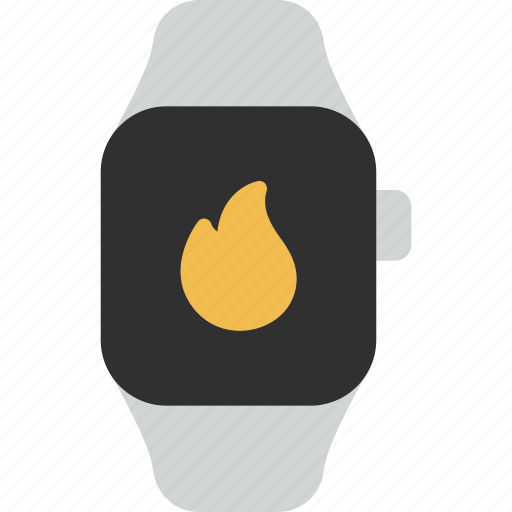 Calories, burn, metabolism, energy, fire, smart watch, gadget icon - Download on Iconfinder